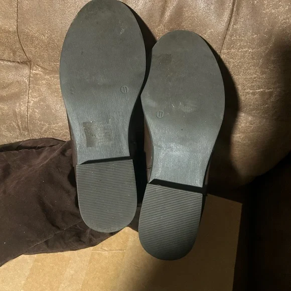 Shoe Dazzle Brown Faux Leather Over the Knee Boots👢Sz 11 - Picture 9 of 11